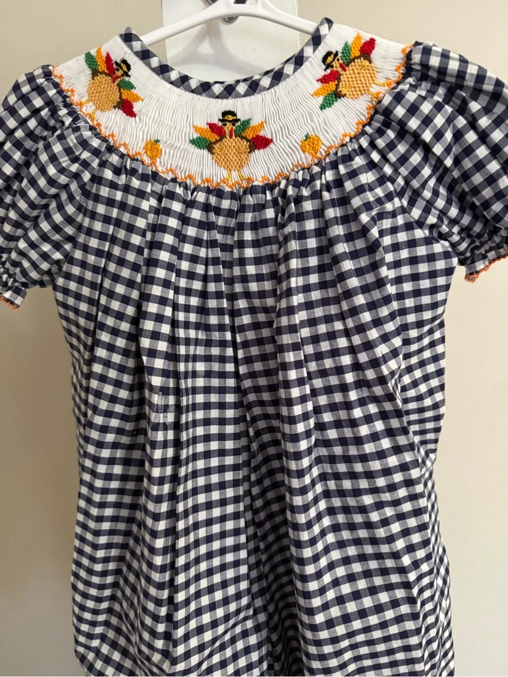 New Classic Whimsy Smocked Thanksgiving Romper